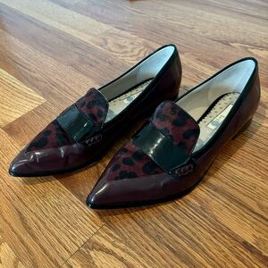 Boden burgundy patent leather loafers